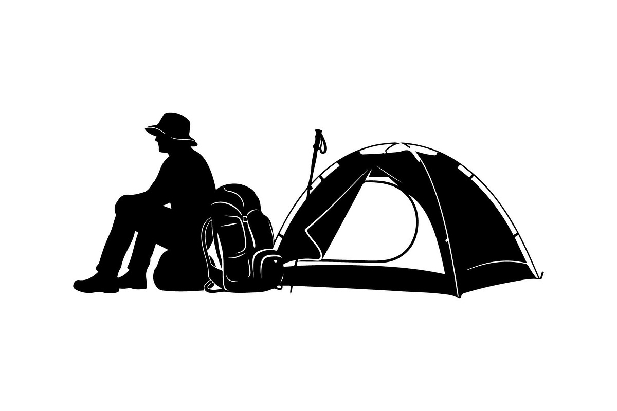 Outdoor Camping Scene Silhouettes Se, an Object Graphic by yasushie (Photo 4 of 6)
