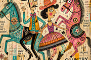Country Dance, a Person Illustration by Sharon Schwalbe (Thumbnail 6 of 6)