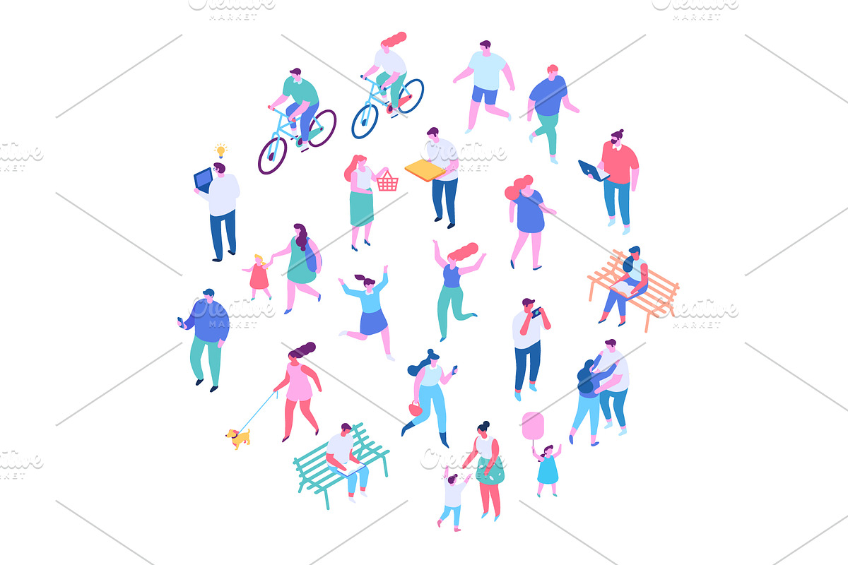 Isometric cartoon people vector set, a Person Illustration by Vector_Art (Photo 20 of 24)