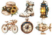 Steampunk Summer Clipart, a Seasonal Illustration by Designworld (Thumbnail 3 of 6)
