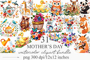 Mother's Day Clipart Set PNG, an Illustration by Designking (Thumbnail 1 of 5)