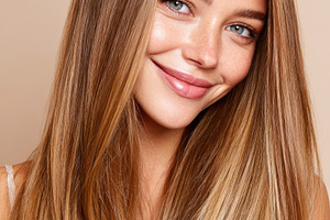 Elegant portrait of a woman with long blonde hair, a Person Photo by AlyaAnd