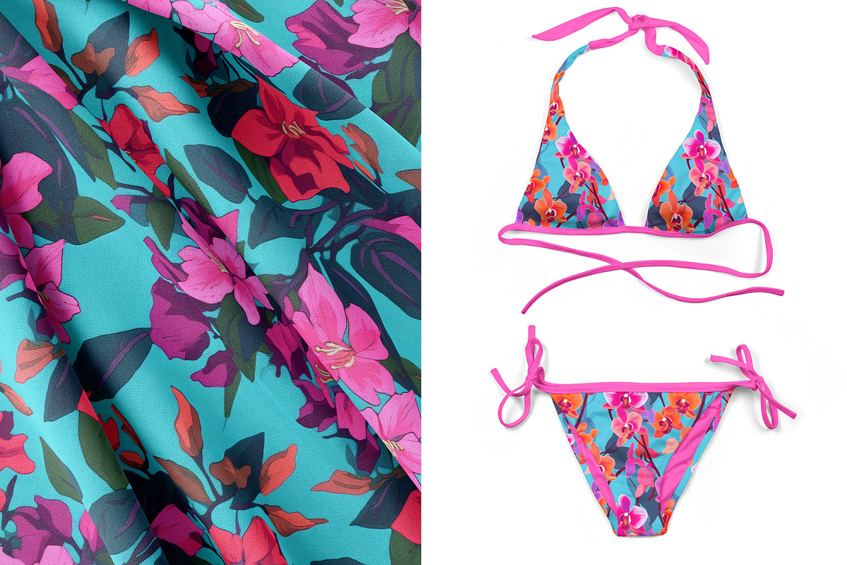 Pink Blooming Floral Patterns, a Pattern Graphic by Ninterints (Photo 13 of 20)