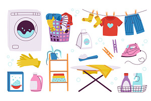 Home laundry elements, iron and wash, a Graphic by Valerie Bodnar