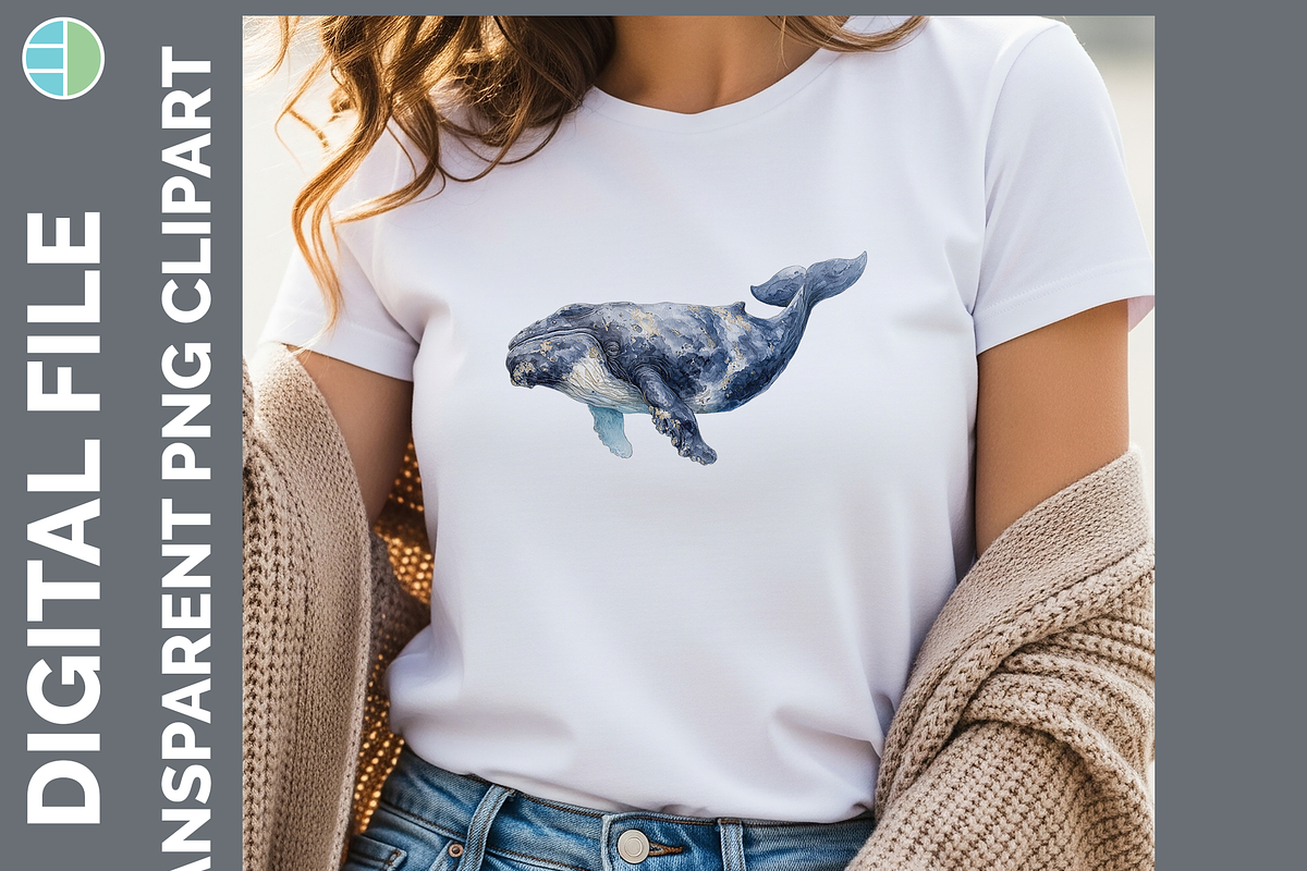 Whale Illustration Bundle, 20 PNG, an Animal Illustration by Enliven Designs (Photo 8 of 8)