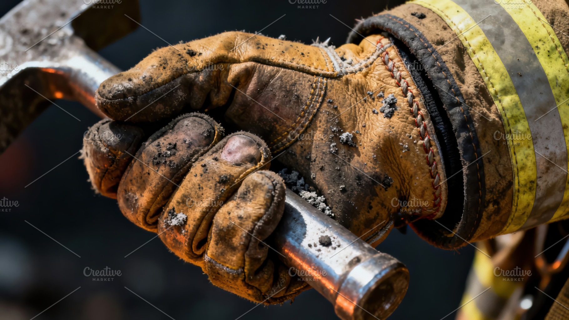 Firefighter's Hand Holding Tool in C, an Industrial Photo by Perpis