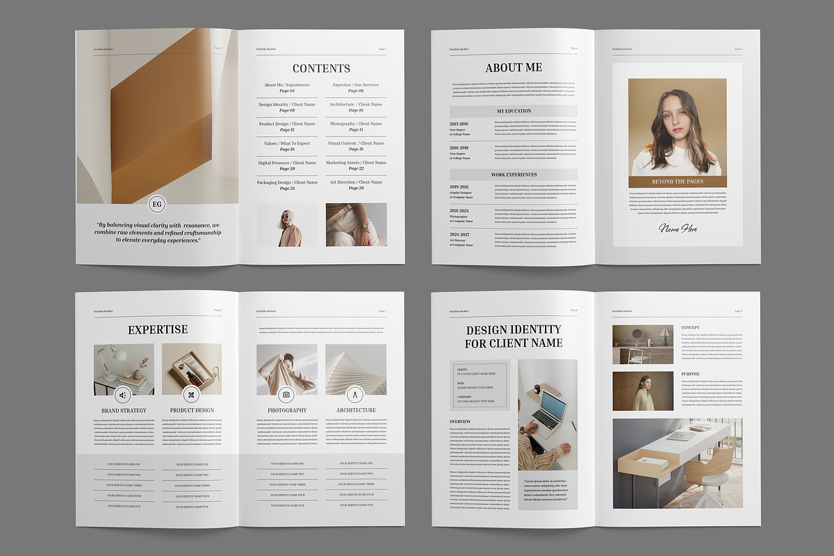 Portfolio Layout | Canva & InDesign, a Brochure Template by Leaflove (Photo 4 of 9)
