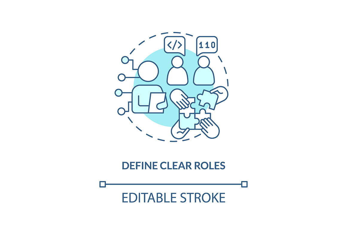 Define clear roles turquoise concept, an Icon by IMG Visuals