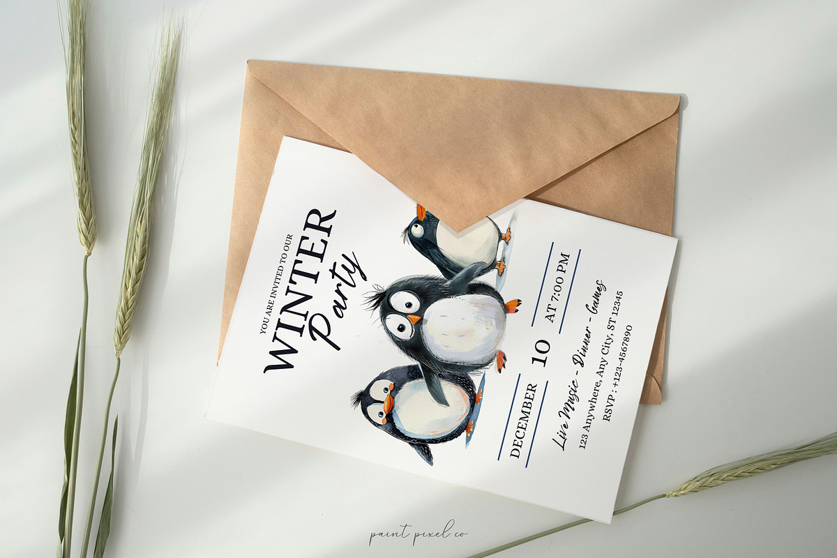 Penguin Clipart Graphics, an Animal Illustration by PaintPixelCo (Photo 3 of 10)