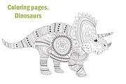 Dinosaurs. Coloring pages, a Background Graphic by Anna Violet (Thumbnail 1 of 6)