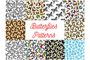 Butterfly And Moth Seamless Pattern Background