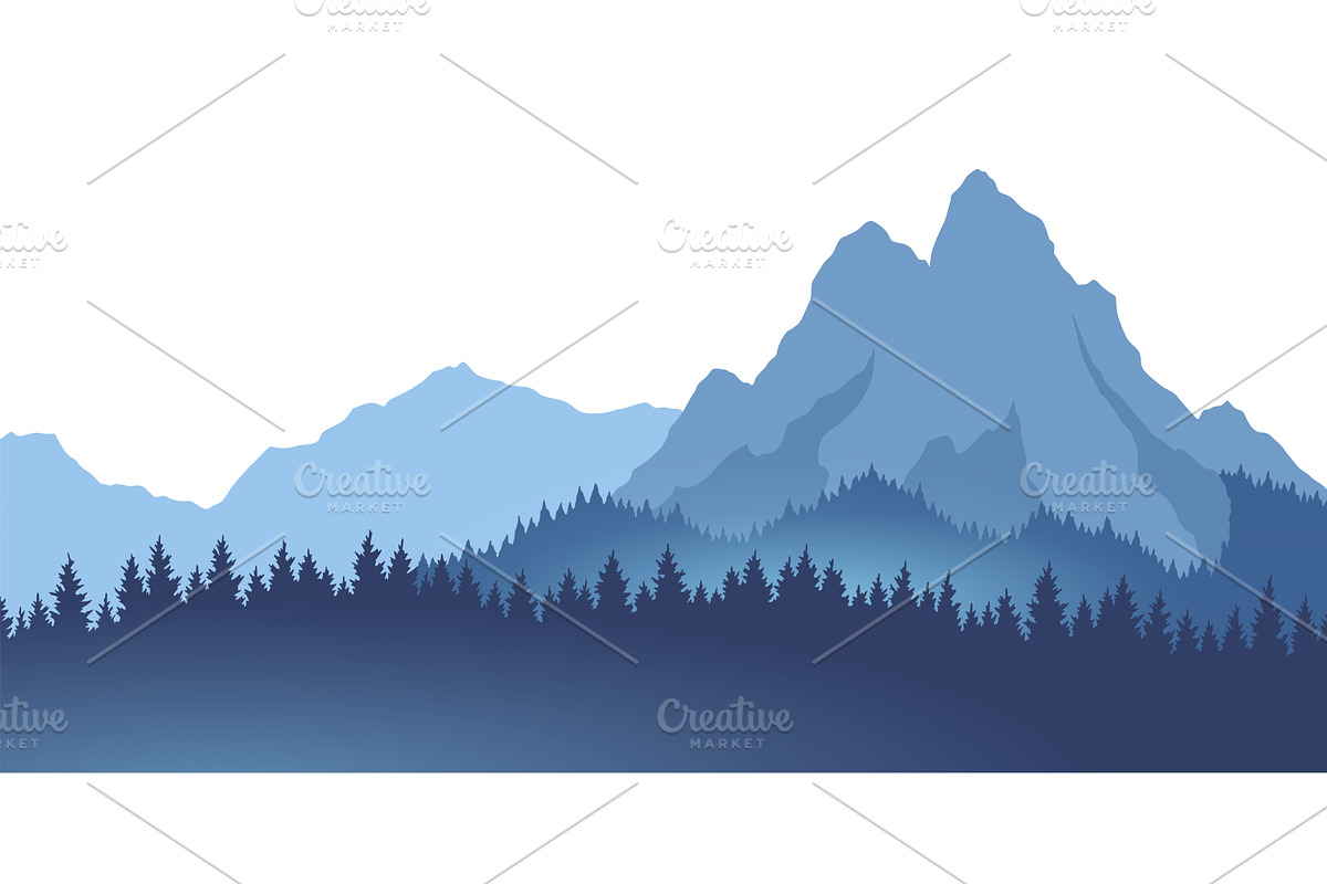 Foggy mountains landscape background, an Illustration by the8monkey