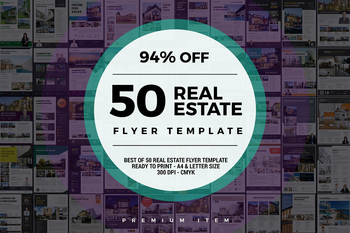 94%OFF // REAL ESTATE //Flyer Bundle, a Flyer Template by Slidewerk (Photo 1 of 5)