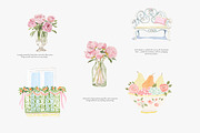 watercolor pastel rococo clipart set, a Decorative Illustration by Patishop Art (Thumbnail 4 of 9)