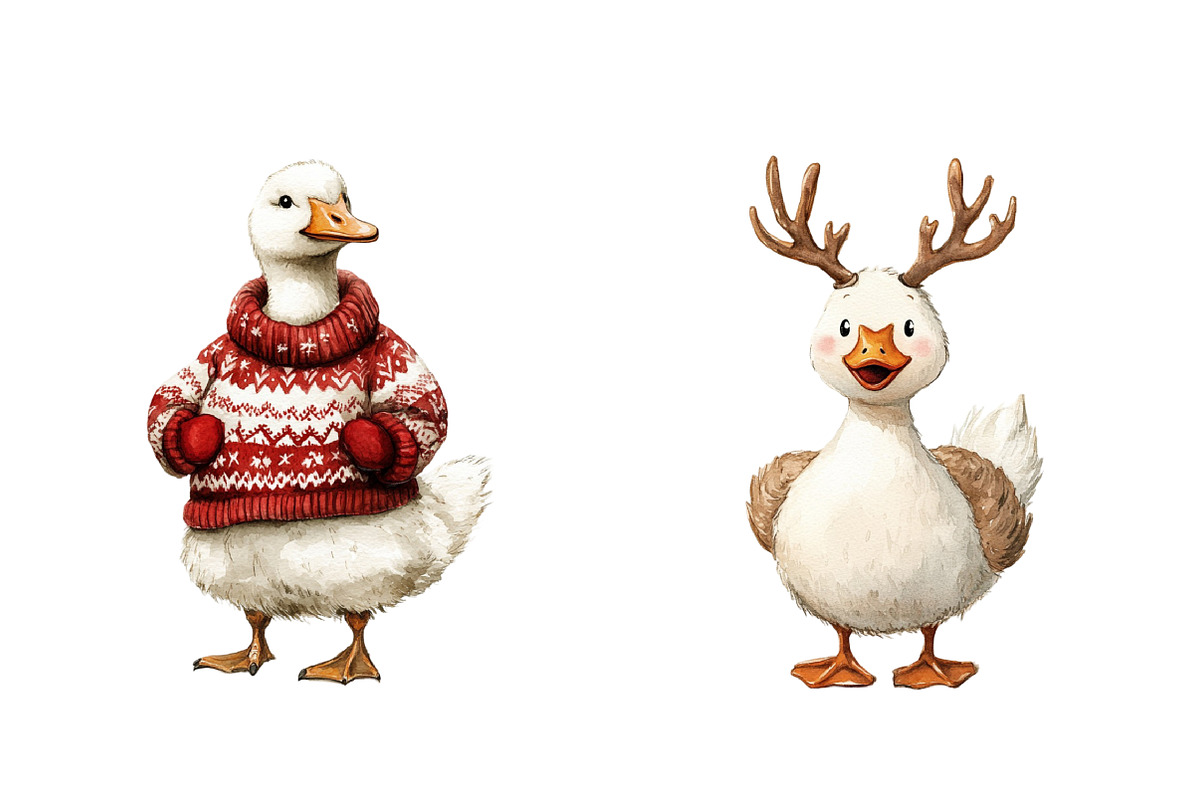 Christmas Silly Goose Clipart, an Illustration by Daily.Designs (Photo 4 of 4)