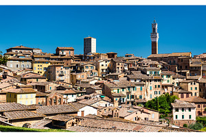 View of the medieval city of siena containing siena, italy, and tuscany, an Architecture Photo by Leonid Andronov