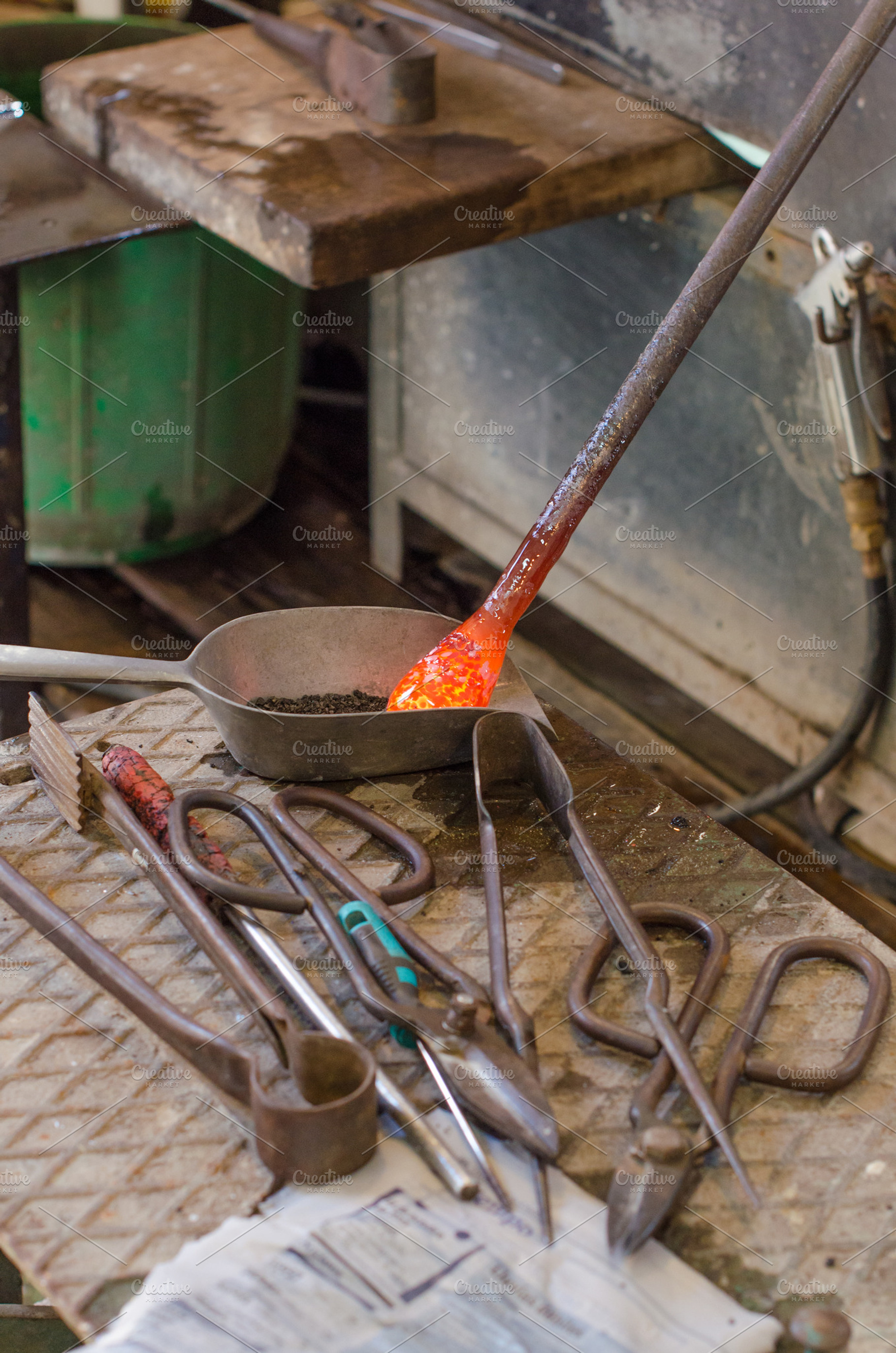 Glass artist in his workshop featuring art, ball, and bead, an Arts & Entertainment Photo by BREATING NATURE
