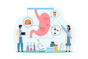Bad effects fast food & alcohol, a Food Illustration by Flashvector