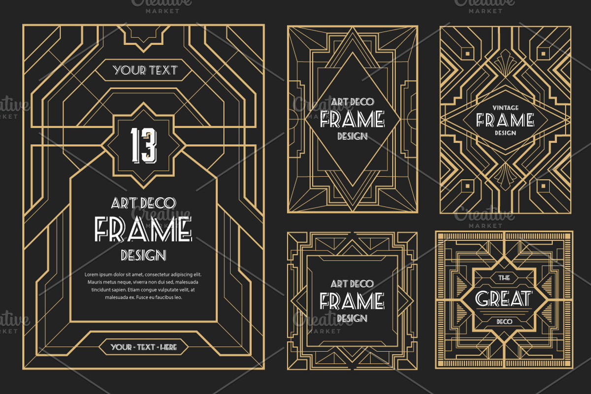 20 ArtDeco Badges & Frames, a Decorative Illustration by Raftel (Photo 4 of 4)