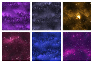 Seamless Galaxy Colorful Backgrounds