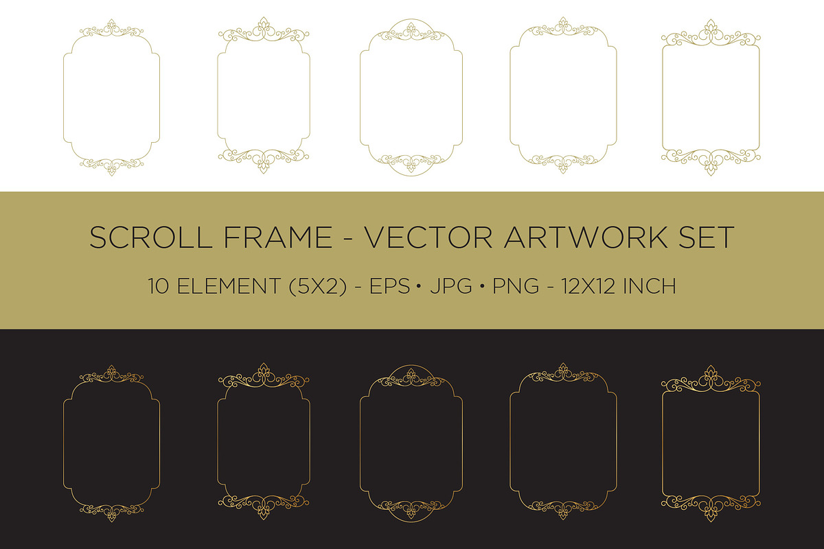 10 (5+5) Scroll Frame 01, an Illustration by Bloom21Art (Photo 1 of 5)