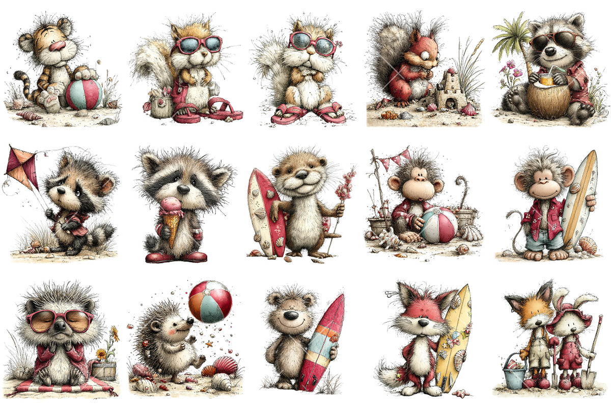 Summer Woodland Animals Clipart, an Illustration by OK Design (Photo 3 of 6)