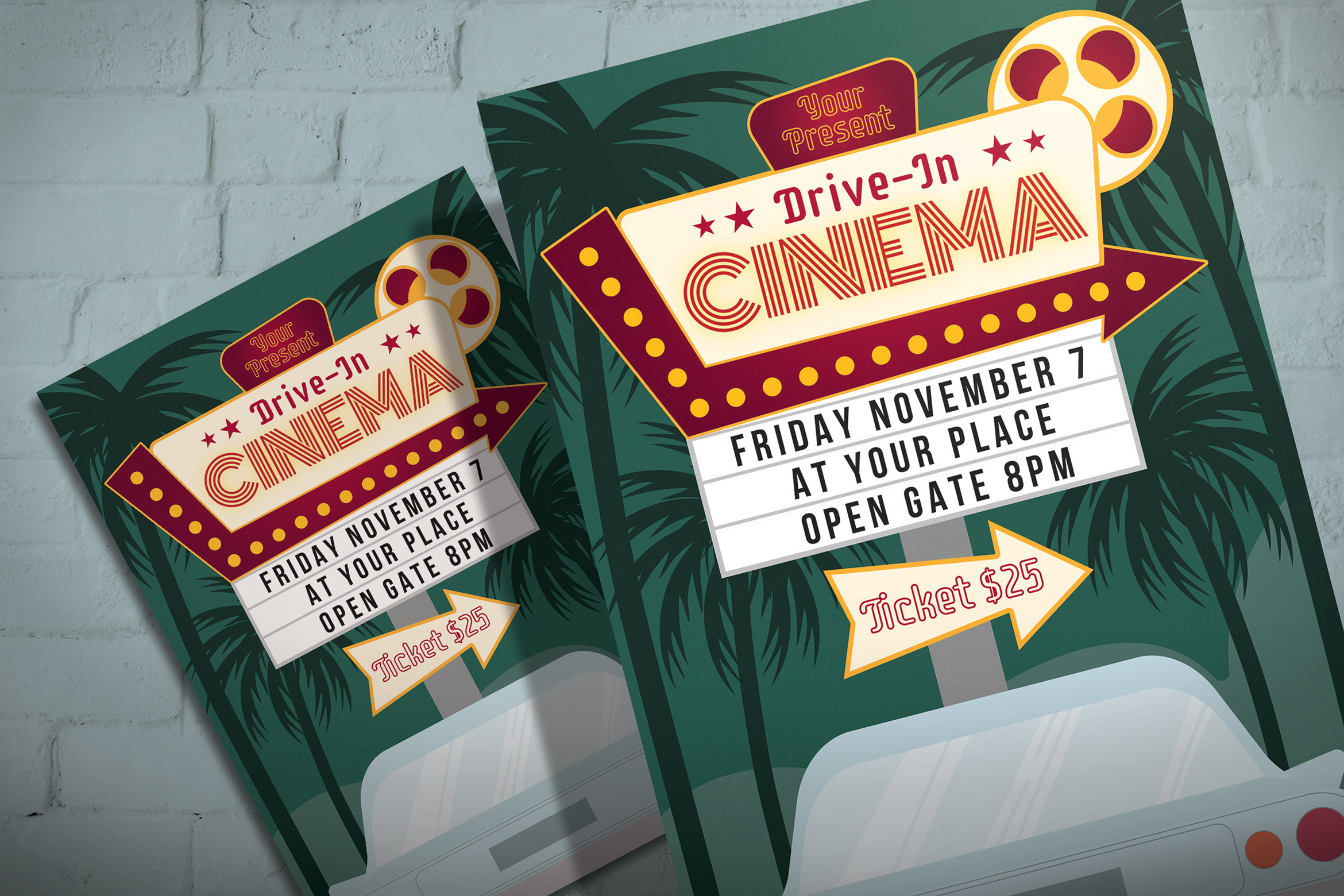 Drive in Cinema - Flyer Template, a Flyer Template by SlideFactory