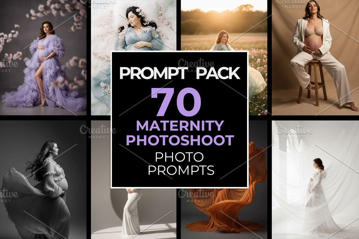 70 AI Maternity Photoshoot Prompts, a Beauty & Fashion Photo by Selenique Studio (Photo 1 of 9)