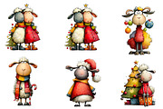 Funny Christmas Sheep Clipart, an Illustration by CreationArt (Thumbnail 6 of 6)