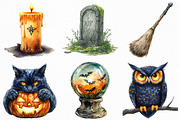 Watercolor Halloween Huge Clipart, an Illustration by Craft Nest (Thumbnail 2 of 6)