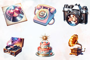 Retro Wedding Day Clipart, an Illustration by RobertsArt (Thumbnail 5 of 7)