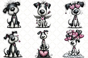 Whimsical Valentines Dog Clipart, an Animal Illustration by Black Bird Studio (Thumbnail 2 of 6)