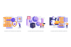 AI Advances in Quantum Tech abstract, a Technology Illustration by Visual Generation