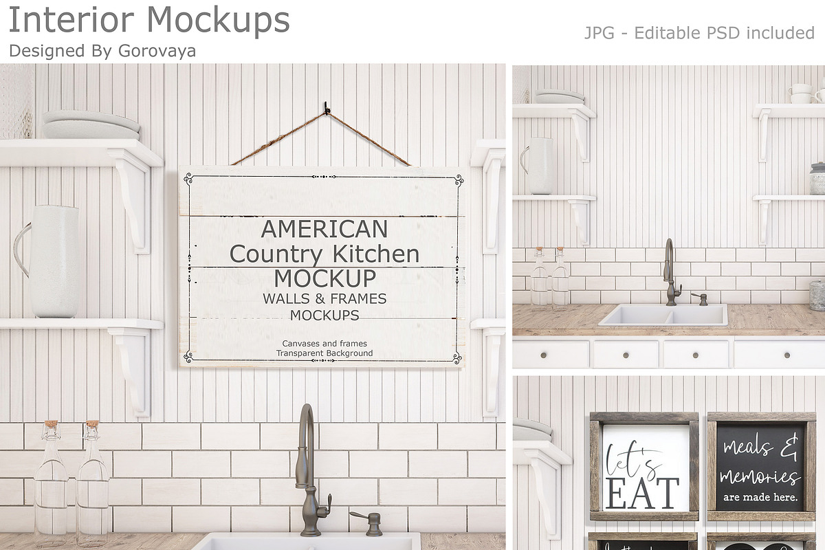 Interior Mockup, Country Kitchen, a Product Mockup by Designed By Gorovaya (Photo 1 of 5)