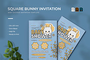Square Bunny Baby Shower Invitation, an Invitation Template by VUNIRA (Thumbnail 1 of 2)