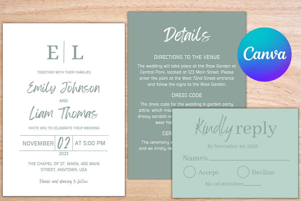 Minimalist Wedding Invitation, an Invitation Template by Talentex Invitations (Photo 1 of 4)