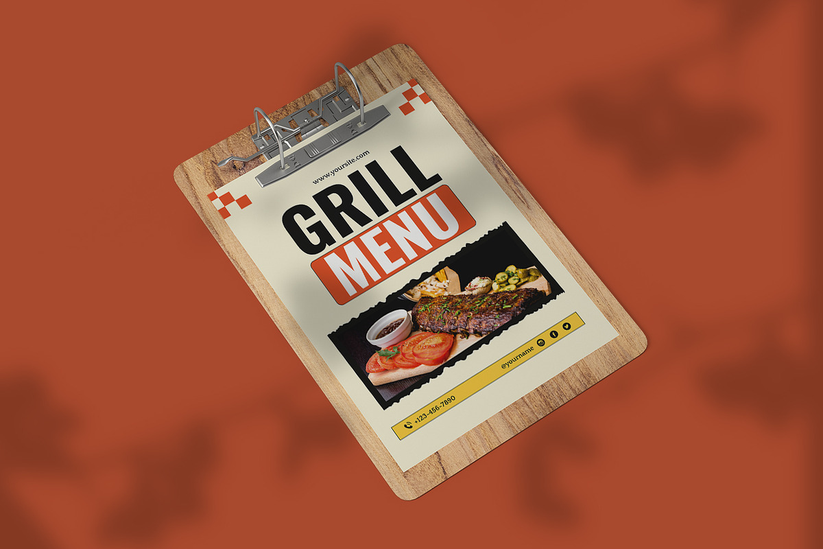 Grill Menu - Menu, a Print Template by VUNIRA