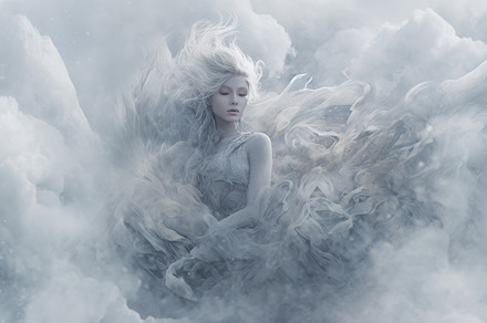 portrait of a woman in the clouds, a Beauty & Fashion Photo by Virgo Studio