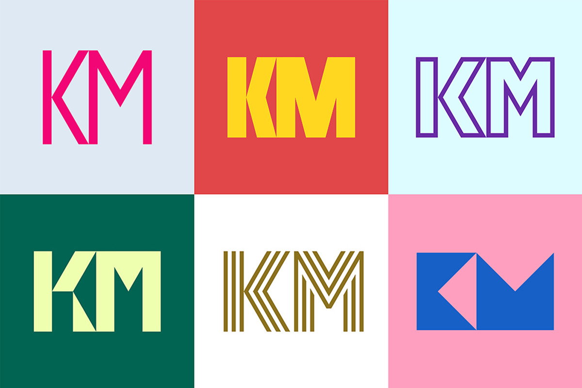 Set of letter KM logos, an Object Graphic by NataliiaVolyk