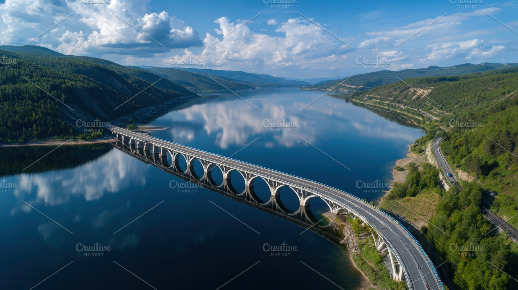 Bridge over a river in the mountains, a Photo by Beautiful things