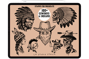 Cowboys & Indians - Tattoo Stamp Set