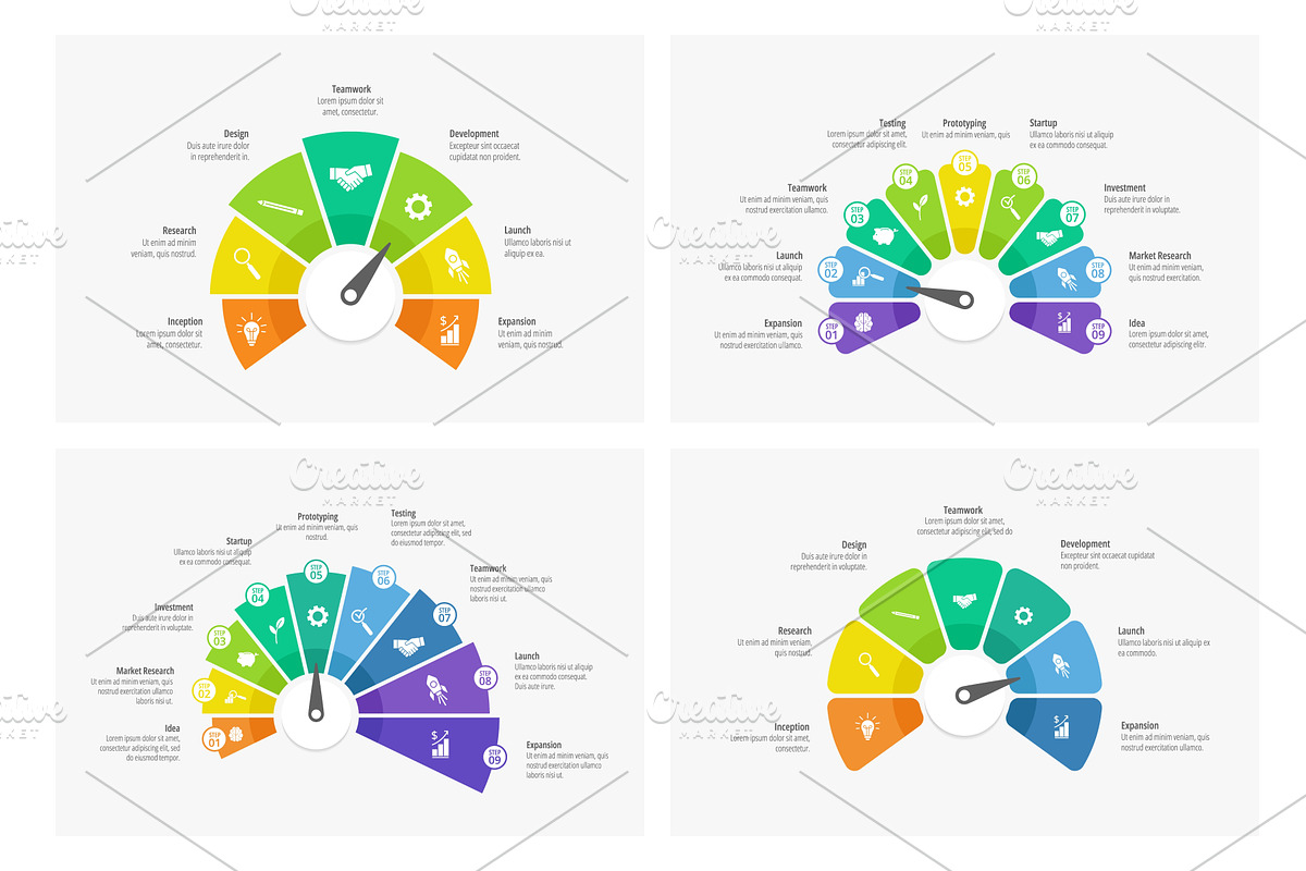 Gauge diagram infographic templates, a Finance Illustration by winwin.art