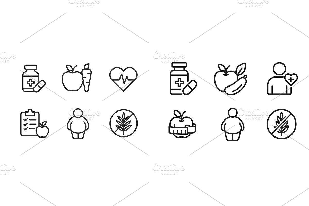 Collection of web icons depicting, a Food Illustration by ZinetroN