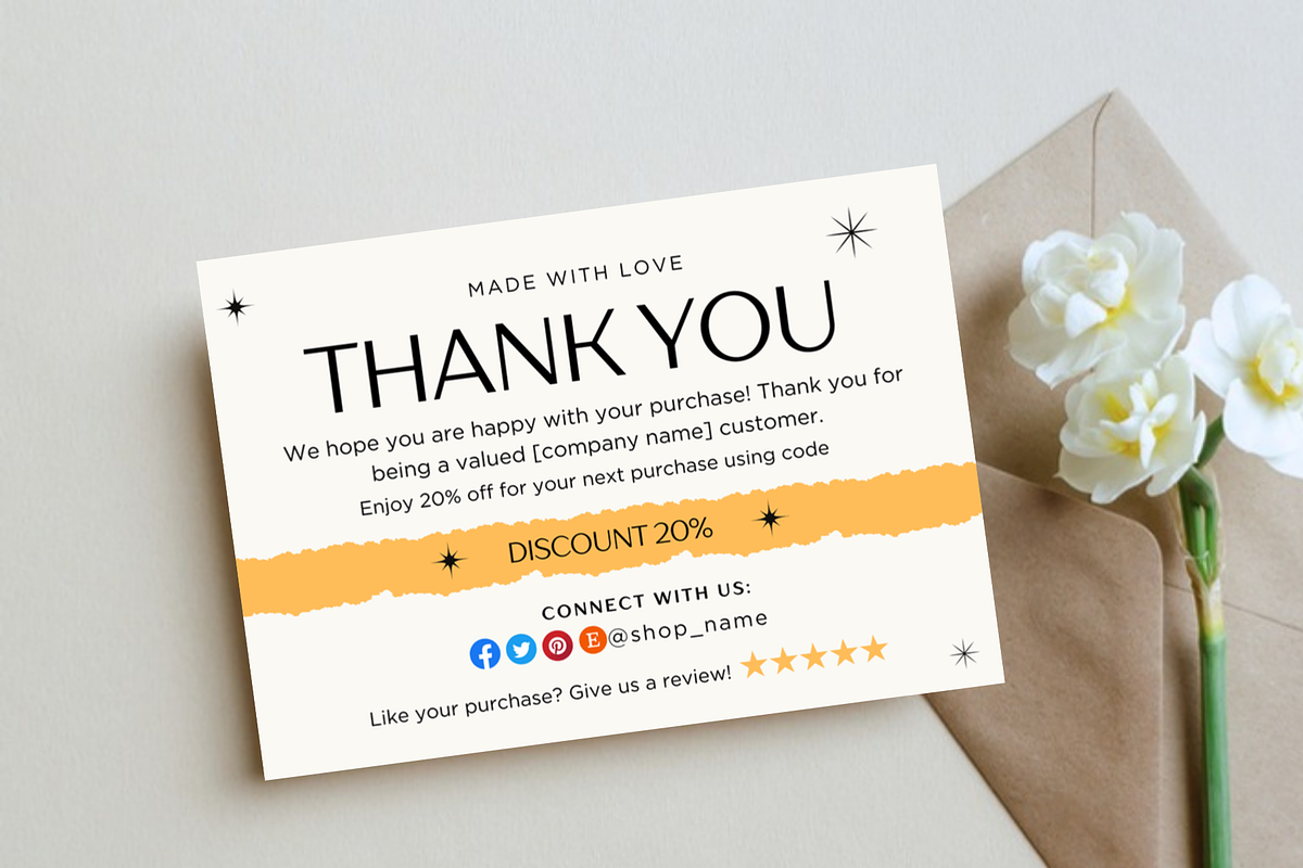 Minimal SmallBusiness Thank You Card, a Card Template by Elegant_Studio44 (Photo 4 of 5)
