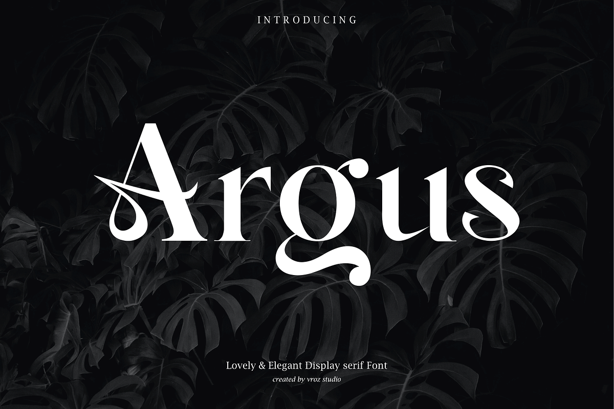 Argus - Lovely & Elegant Serif Font, a Serif Font by Vroz Studio (Photo 1 of 8)