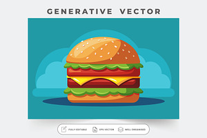 A vibrant hamburger with layers of c, a Graphic by Iftikhar Alam