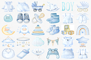 Watercolor Newborn Baby Boy Clipart, a Decorative Illustration by CropUp Creative (Thumbnail 2 of 5)