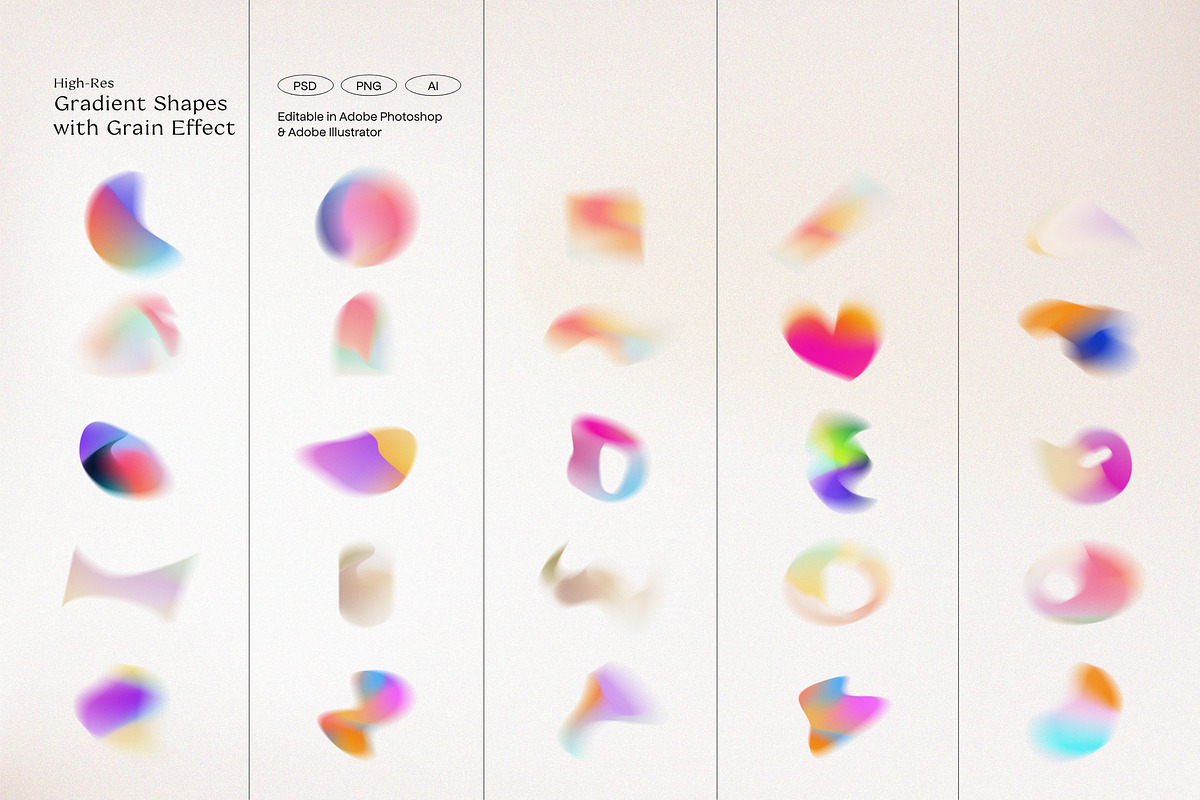 Retro Gradients & Shapes, a Background Graphic by Nomad Visuals (Photo 3 of 31)