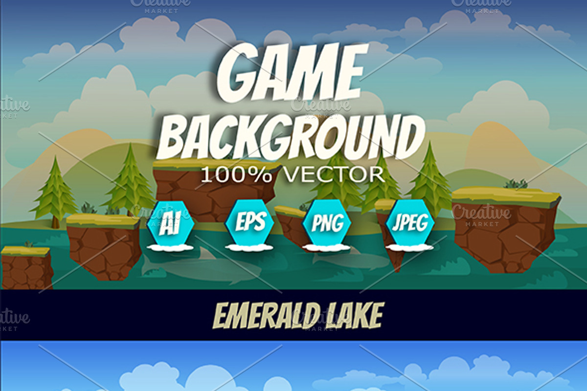 Game Assets Game Background, an Illustration by 2dvillShop