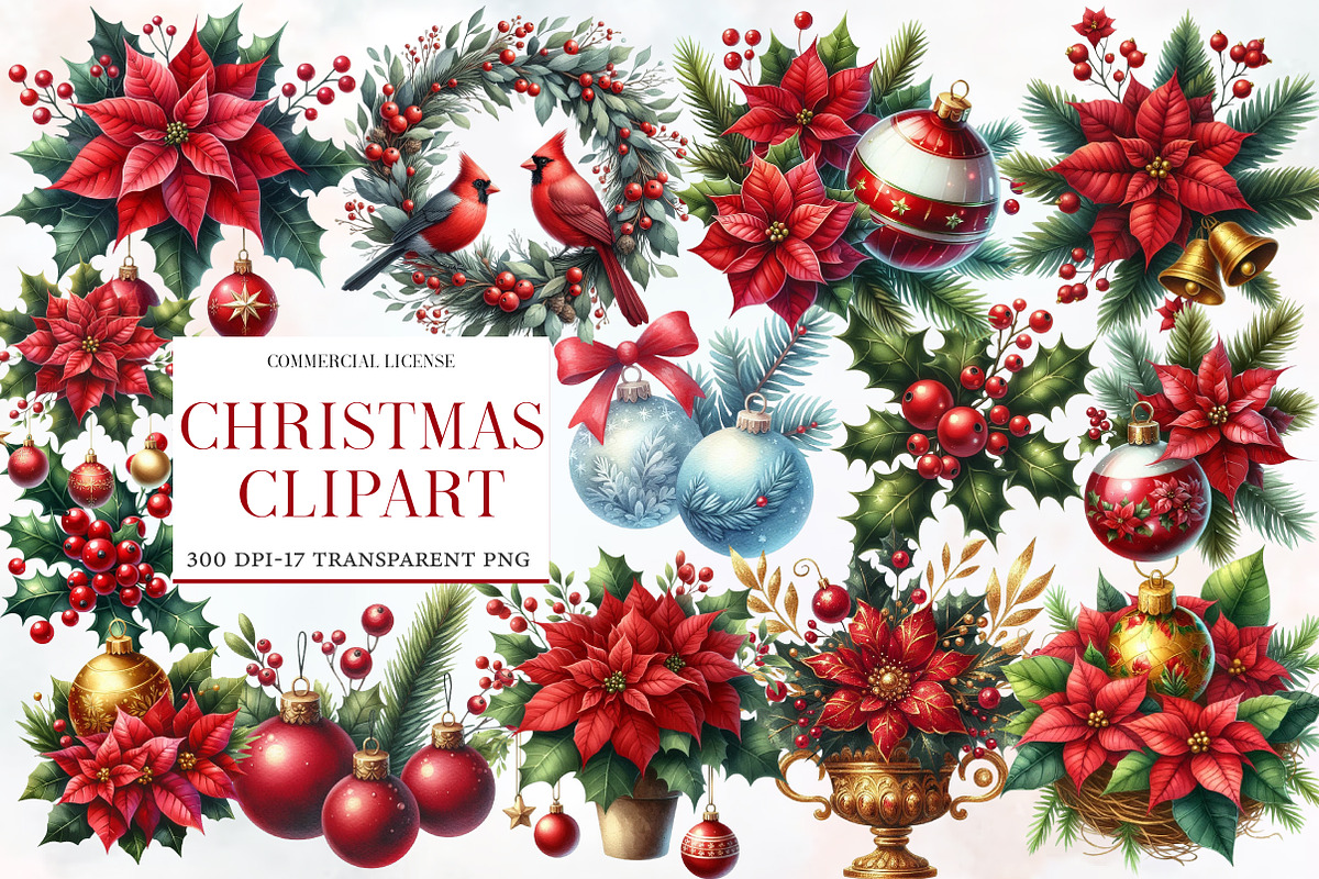 Cute Christmas Clipart, an Illustration by Designworld (Photo 1 of 5)